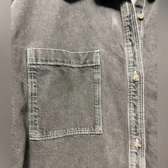 H&M dark Grey denim shirt - Picture 2 of 6